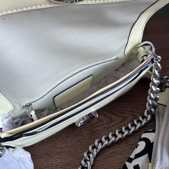 NWT! New Marc Jacobs J Marc Shoulder Bag -Smooth leather -Tender Yellow - Picture 10 of 13